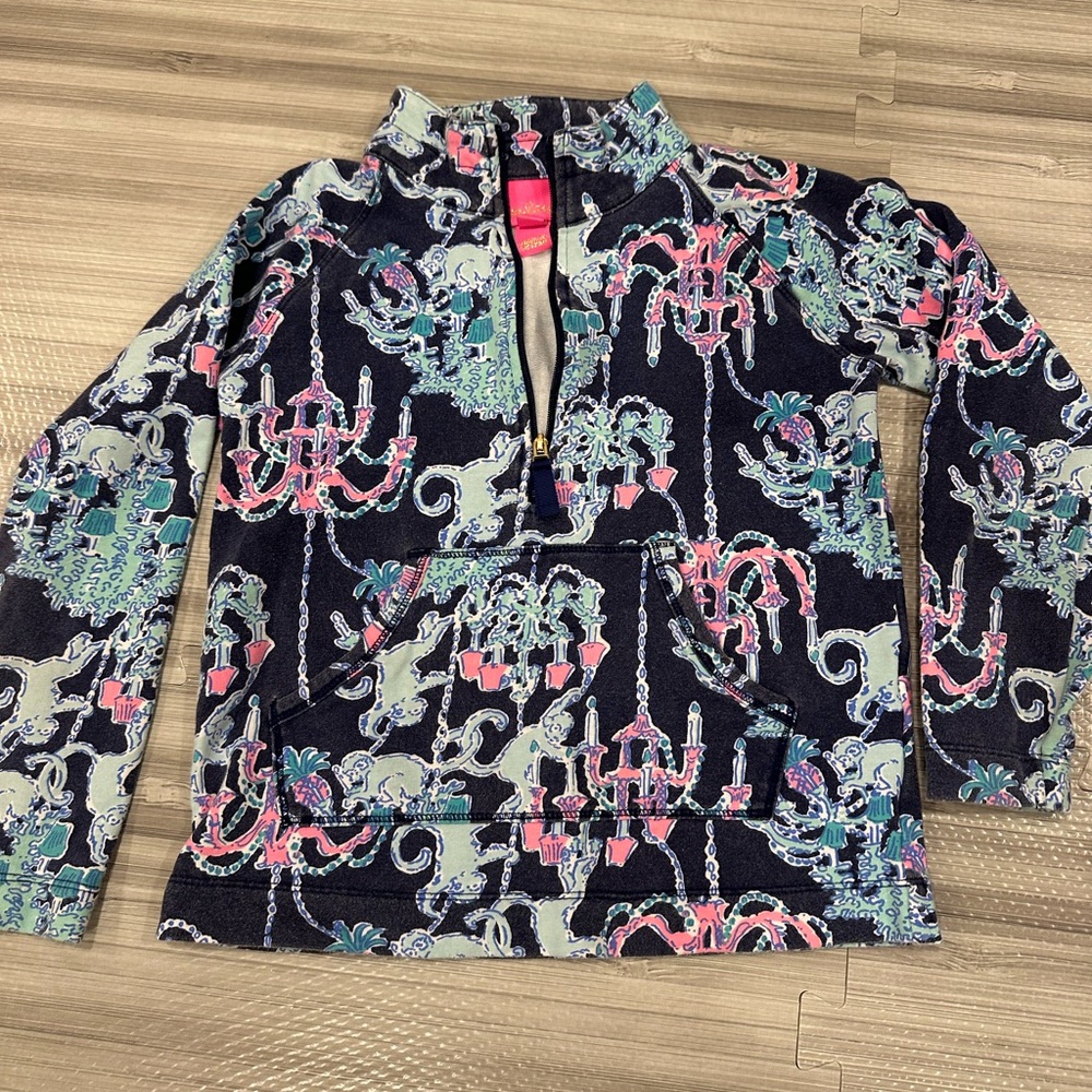 Lilly Pulitzer Pink and Blue Patterned Pullover